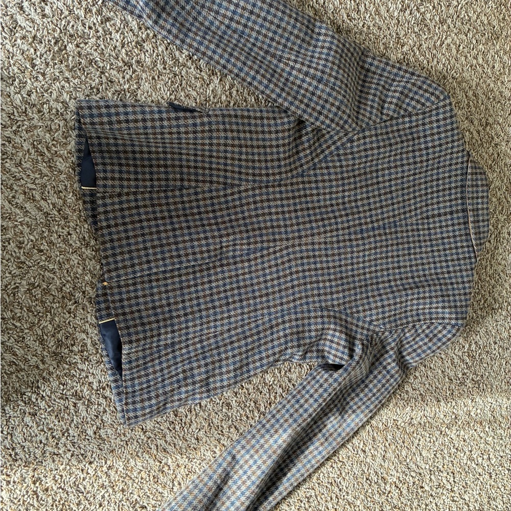 Women’s Scapa Brown Blue Wool Houndstooth Blazer: Size 40 US M - Picture 16 of 16